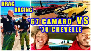 1967 CAMARO SS vs 1970 CHEVELLE (V8 DRAG RACE)
