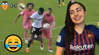 BARCA FAN REACTS TO VALENCIA DESTROYING REAL MADRID 4-1 | MARCELO IS FINISHED !!