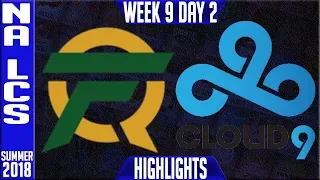 FLY vs C9 Highlights | NA LCS Summer 2018 Week 9 Day 2 | FlyQuest vs Cloud9