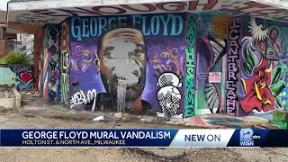 George Floyd mural vandalized in Milwaukee