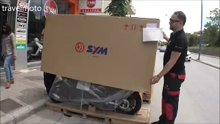 unboxing παπί SYM VF185cc