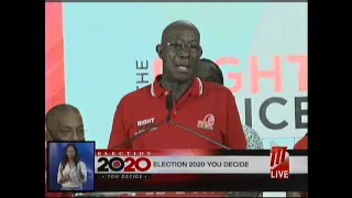Dr.  Keith Rowley's Victory Speech - 2020 General Election: Monday August 10th 2020