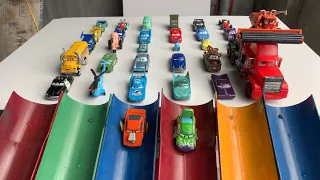 Fantastic minicar falling into the water & a convoys disney cars! Play on the terrace