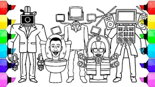 Skibidi Toilet - TITAN SPEAKERMAN & TITAN TVMAN Coloring Pages / How to Color All New BossesNCS