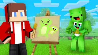 JJ Use DRAWING MOD to GET BABY for Mikey PRANK - Maizen Parody Video in Minecraft