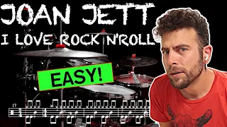 Joan Jett - I Love Rock 'N Roll - Drum Cover (with scrolling drum sheet)