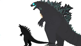 Godzilla teaches Godzilla Jr how to use His atomic breath