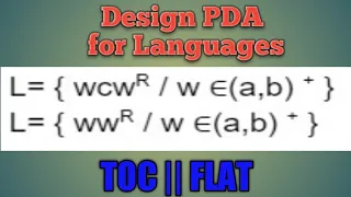 4.5 Deterministic And Non Deterministic Push Down Automata with Examples|| Difference || PDA