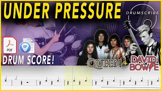 Under Pressure - Queen & David Bowie | Drum SCORE Sheet Music Play-Along | DRUMSCRIBE