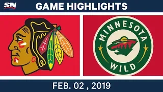 NHL Highlights | Blackhawks vs. Wild - Feb. 2, 2019