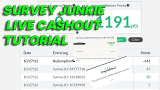 How To Cashout On Survey Junkie Live  Tutorial Video.