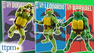 Teenage Mutant Ninja Turtles BST AXN Comic Book & Raphael and Leonardo Figures