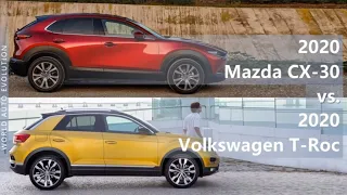 2020 Mazda CX-30 vs 2020 Volkswagen T-Roc (technical comparison)