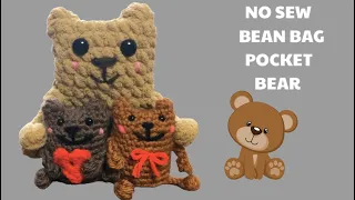 CROCHET BEAR - BEAN BAG POCKET BEAR WITH NO SEW LEGGY S