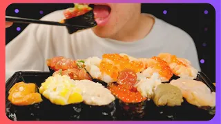 Eating sounds | 🍣Sushi🍣 Gunkan-maki only | Salmon/Ikura/Tuna/Crab【ASMR】