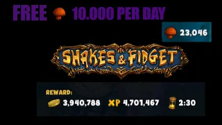 10.000 Mushrooms Per Day FOR FREE ( Not Clickbait) || Shakes And Fidget #1