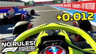 RACE WIN DECIDED BY 0.012 SECONDS!!! F1 2021 ONLINE NO RULES RACING!