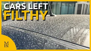 Saharan dust leaves cars filthy in Greater Manchester after rain falls