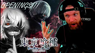 WOHHH!! All Tokyo Ghoul openings full 1-4 Reaction