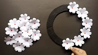 White paper flower wall hanging / Easy and beautiful wall hanging craft/ Quick paper craft