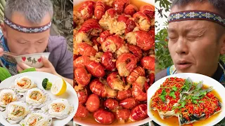 ASMR MUKBANG：FRIED KONJAC AND BACON TOGETHER, IT’S DELICIOUSCHINESE MOUNTAIN FOREST LIFE AND FOOD