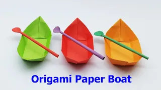 How To Make a Paper Boat -  Origami Paper Boat Tutorial