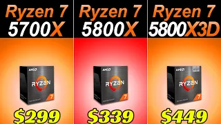 R7 5700X vs. R7 5800X vs.R7 5800X3D | How Much Performance Difference?