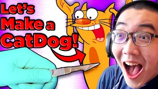 CUTE CAT & ADORABLE DOG.. Film Theory: The Secret to FUSING a Cat and Dog (Nickelodeon CatDog) 🆁🅴🅰🅲🆃