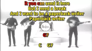 Paperback Writer Beatles best karaoke instrumental lyrics chords cover