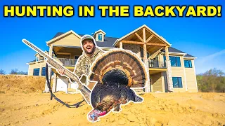 Hunting in My BACKYARD for the FIRST TIME!!! (Big Turkey Down) Catch Clean Cook