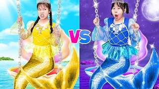 One Colored Makeover Challenge! Day Mermaid Vs Night Mermaid - Funny Stories About Baby Doll Family