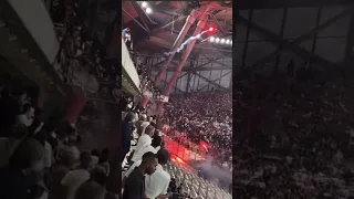 Marseille fans vs Frankfurt fans in stadium