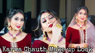 ⚡️KARWA CHAUTH MAKE UP LOOK TUTORIAL ⚡️| AVIRIMS VLOG 👑