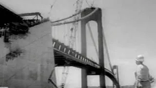 1963 - BUILDING THE VERAZZANO NARROWS BRIDGE - Universal Newsreel