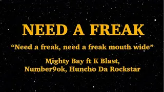 Mighty Bay - Need A Freak (Lyrics) ft K Blast, Number9ok, Huncho Da Rockstar | We Are Lyrics
