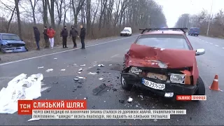 Через ожеледицю у Вінниці різко зросла кількість ДТП і травм місцевих