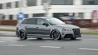Audi RS3 8P (450+hp) with CRAZY LOUD Straight Pipe Exhaust - Revs, Launch, Quattro Drift, Crackles!
