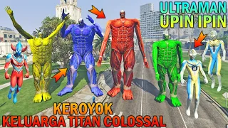 ULTRAMAN UPIN IPIN PERANG LAWAN KELUARGA TITAN COLOSSAL - GTA 5 BOCIL SULTAN