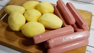 VOCÊ VAI ADORAR ESSA RECEITA COM BATATA E SALSICHA! Receita simples, fácil de fazer e deliciosa!