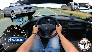 1999 Audi Cabriolet 1.8 | V-MAX z dachem i bez. Próba autostradowa i dokładna prezentacja. AUTOBAHN