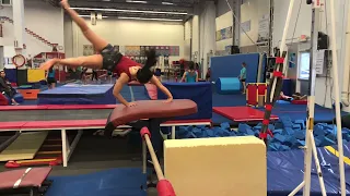 Vault Work harder: Learning Tsukahara Slow motion BEST Tool for coach and gymnast (Great feed back)