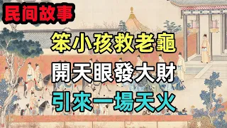 民間故事合集：笨小孩救老龜，開天眼發大財，引來一場天火