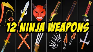 AMAZING NINJA WEAPONS! 12 Origami paper ninja Sword | Claws | Knife | Spear | Mask