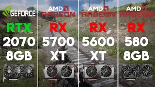 RTX 2070 vs RX 5700 XT vs RX 5600 XT vs RX 580 Test in 6 Games