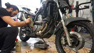 Ep 65 - Servicing the Honda Transalp 700 - Motorcycle Trip Around Europe