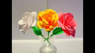 Цветы из бумаги РОЗЫ. DIY Flores de papel ROSAS. Paper flowers ROSE