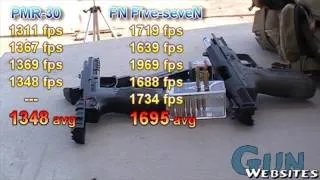 KelTec PMR-30 vs FN-57 Speed Test - KelTec vs FN - .22 mag vs 5.7x28mm the Ultimate Ammo Test