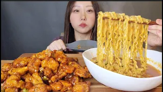 MUKBANG| 진짬뽕 깐풍기 먹방 🔥 JIN JJAM PPONG & Kkanpunggi ASMR MUKBANG | REAL SOUND | EATING SOUND