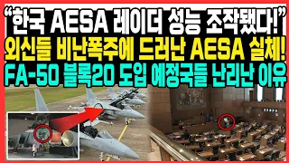 "한국 AESA 레이더 성능 조작됐다!" 외신들 비난폭주에 드러난 AESA 실체! FA-50 블록20 도입 예정국들 난리난 이유