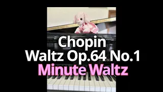 Chopin/ Minute Waltz Op.64 No.1 in D flat Major/Trial playing on a 15/16 piano with narrow keys.
